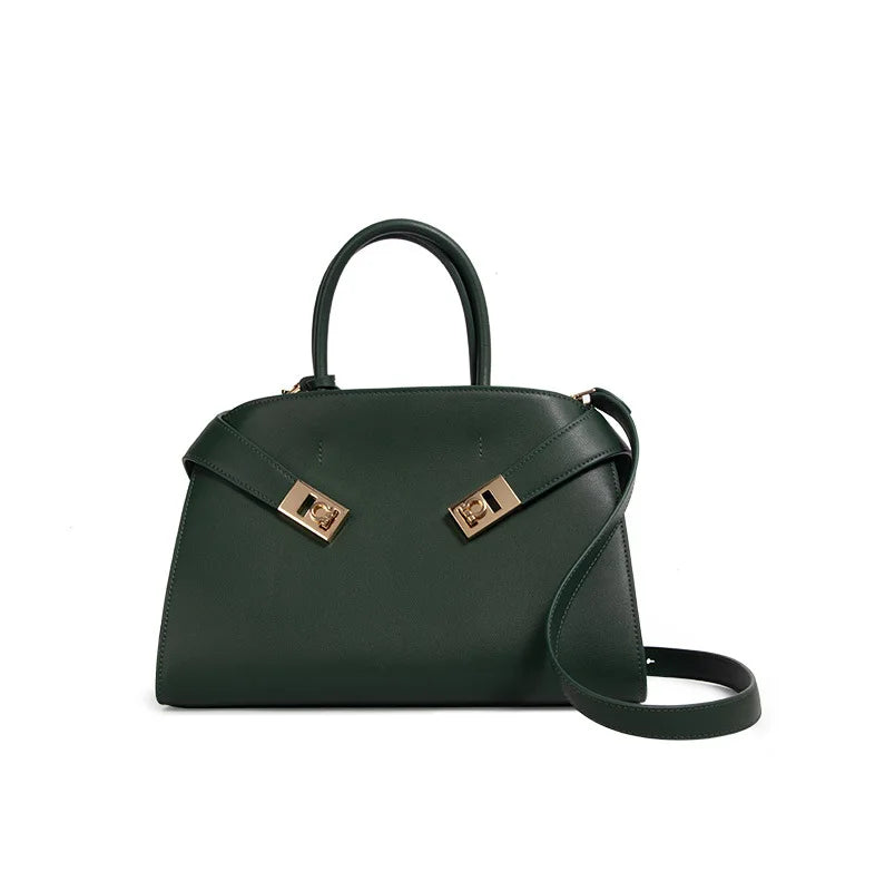 High-end Niche Design Tote Bag, Large-capacity Cowhide Shoulder Messenger Bag, Unique Texture, Fashionable and Simple