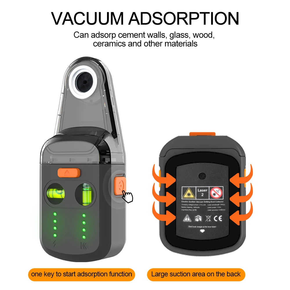GVDA Electric Suction Vacuum Laser Level Mobile Bracket Drilling Dust Collector for Hammer Screwdriver Alignment Drilling Tools