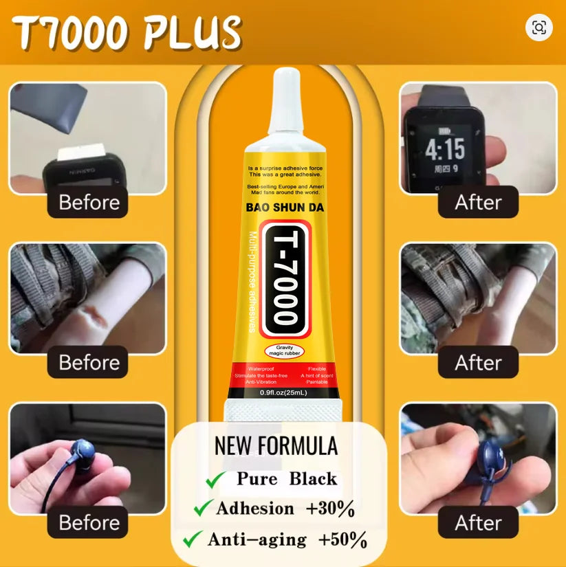 T7000 Glue 15ml 25ml 50ml 110ml 5pcs Strong Adhesive for Phone Screen Repair Jewelry DIY Craft Electronics Leather Shoe