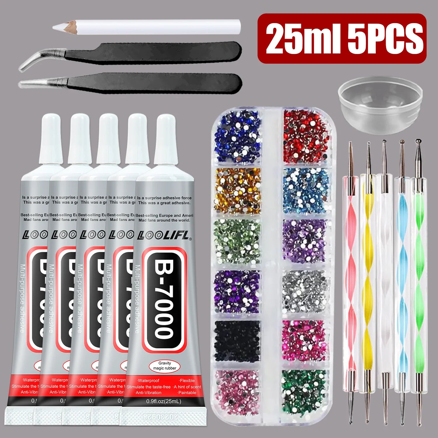 B7000 adhesive rhinestone glue, epoxy resin glue, suitable for crafts, DIY crafts, cosmetics, shoes, jewelry, nail art