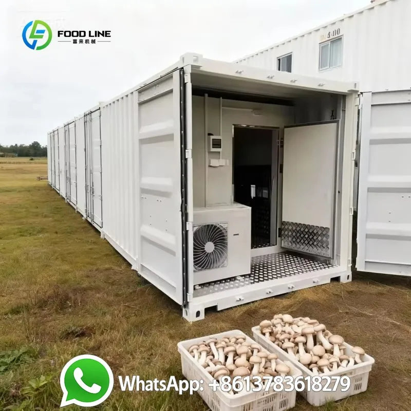Customized 40ft Steel Smart Mushroom Farm Motor Driven Automated Climate Control High Yield Bag Cultivation Indoor Agriculture