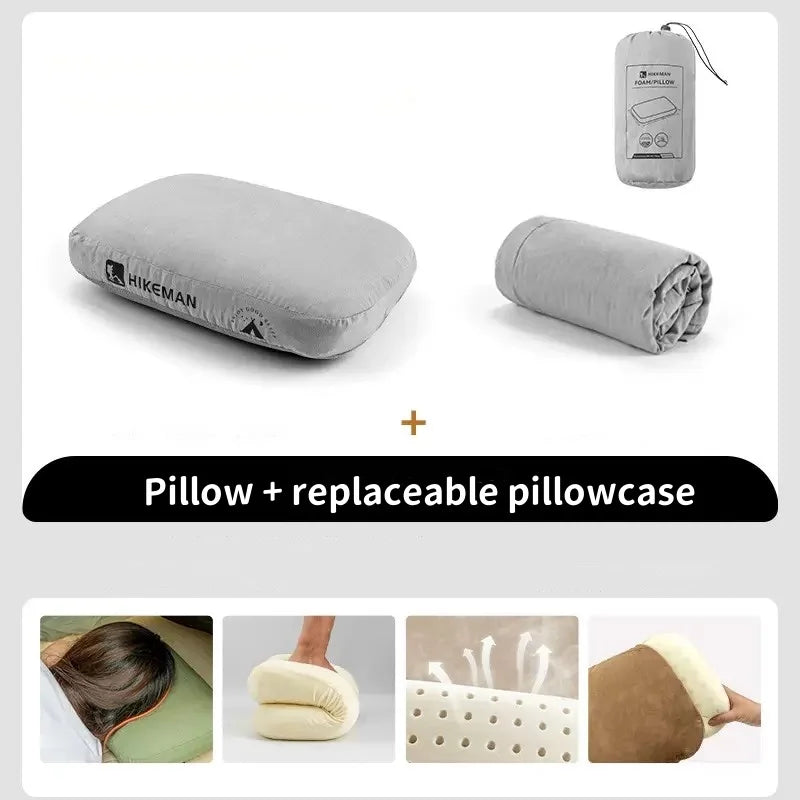 Outdoor Camping Pillow Memory Foam Travel Cervical Pillow Portable Lunch Break Pillow Slow Rebound Memory Pillow