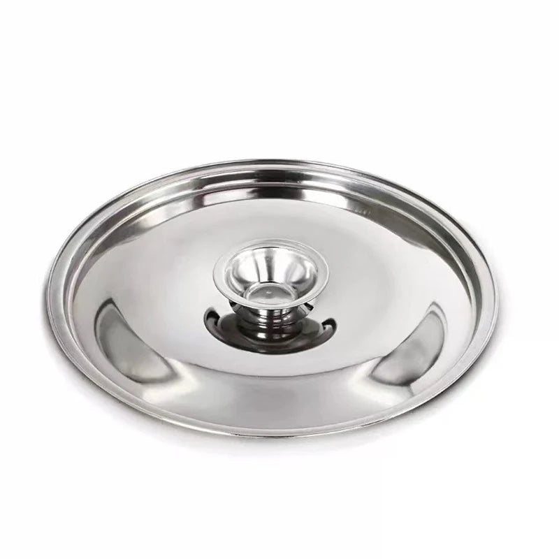 10-26cm Round Pot Lid Thicken Stainless Steel Saucepan Cover Replacement Universal Kitchen Food Lid Kitchen Supplies