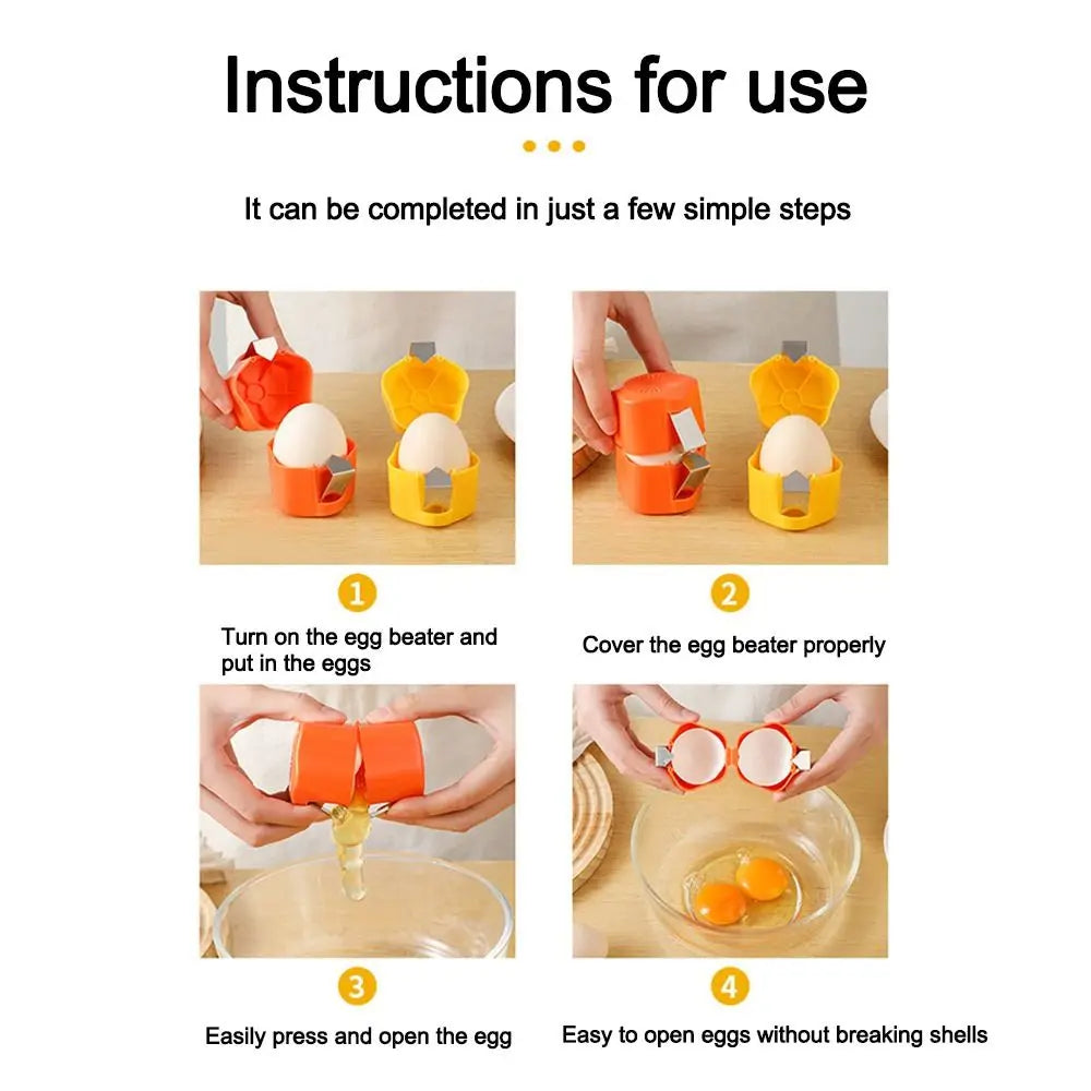 Cute Egg Shell Opener Household Separator Egg Opener Tool Stainless Steel Upgraded Handheld Egg Separator Tool