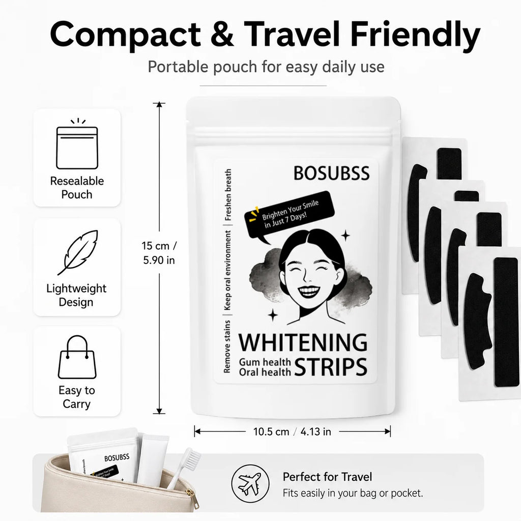 4Pcs Purple Teeth Whitening Strips, Dry Sticker Design, Portable Travel Teeth Brightening Patches for Daily Oral Care
