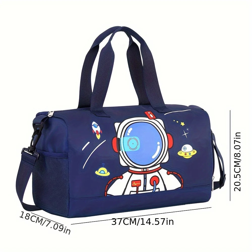 Kids Duffle Bag with Wet Pocket & Shoe Compartment Sports Duffel Overnight Weekender Carry on Bag for Girls Boys Travel Swimming