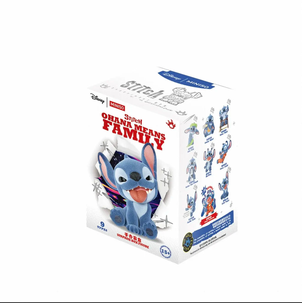 MINISO Stitch Ohana Means Family Series Blind Box Stitch Anime Figures Blindbox Toys Kawaii Desk Decora Model Surprise Box Gifts