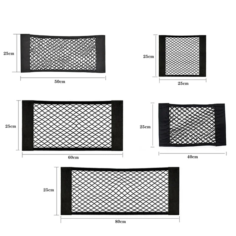 Automotive interior products/Car storage bags/storage boxes Car trunk net pocket Double layer Velcro net Car mounted