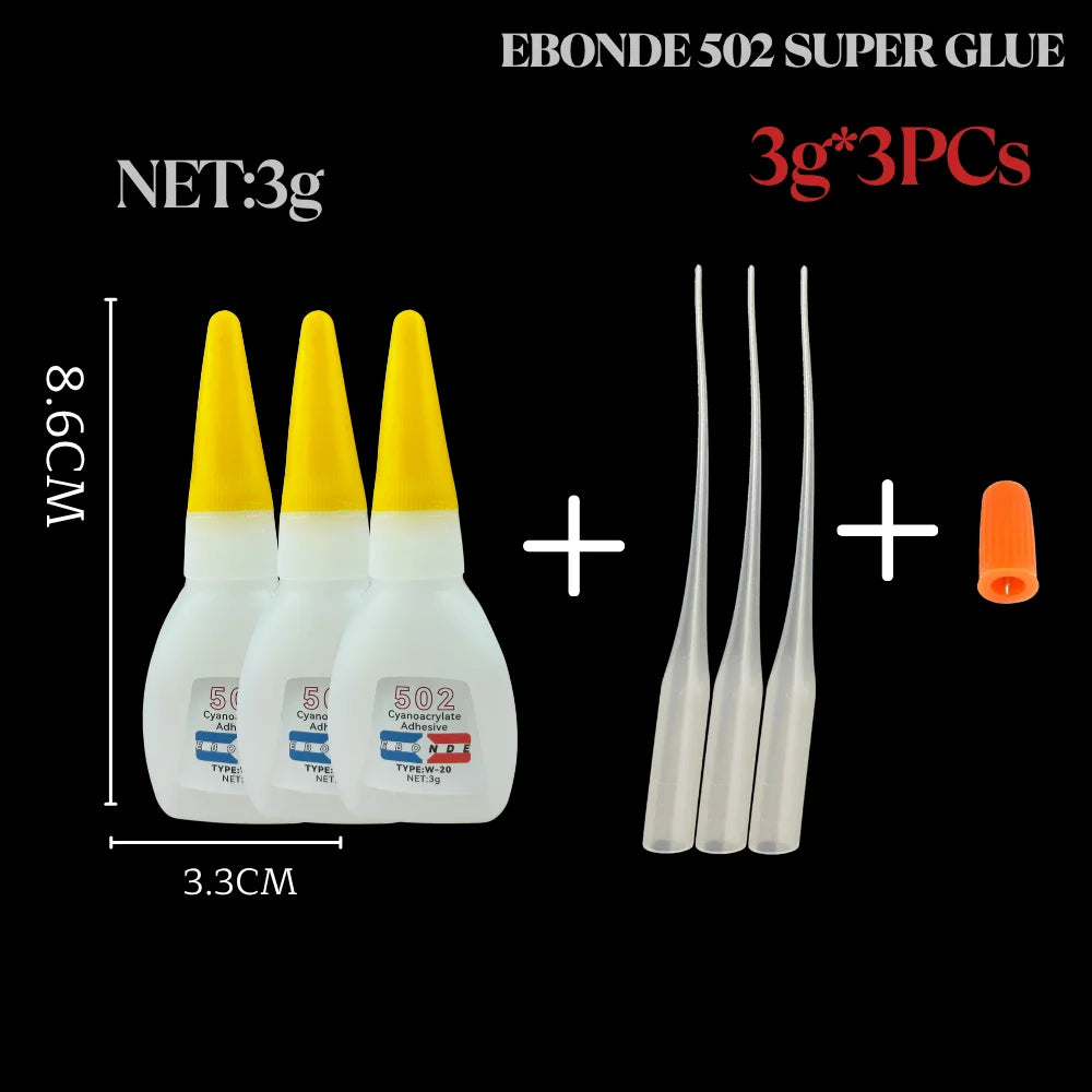 502 Super Glue Cyanoacrylate Quick Dry Adhesive for Ceramic Metal Wood Rubber Plastic Instant Strong Bond 3g 15g 35g 50g