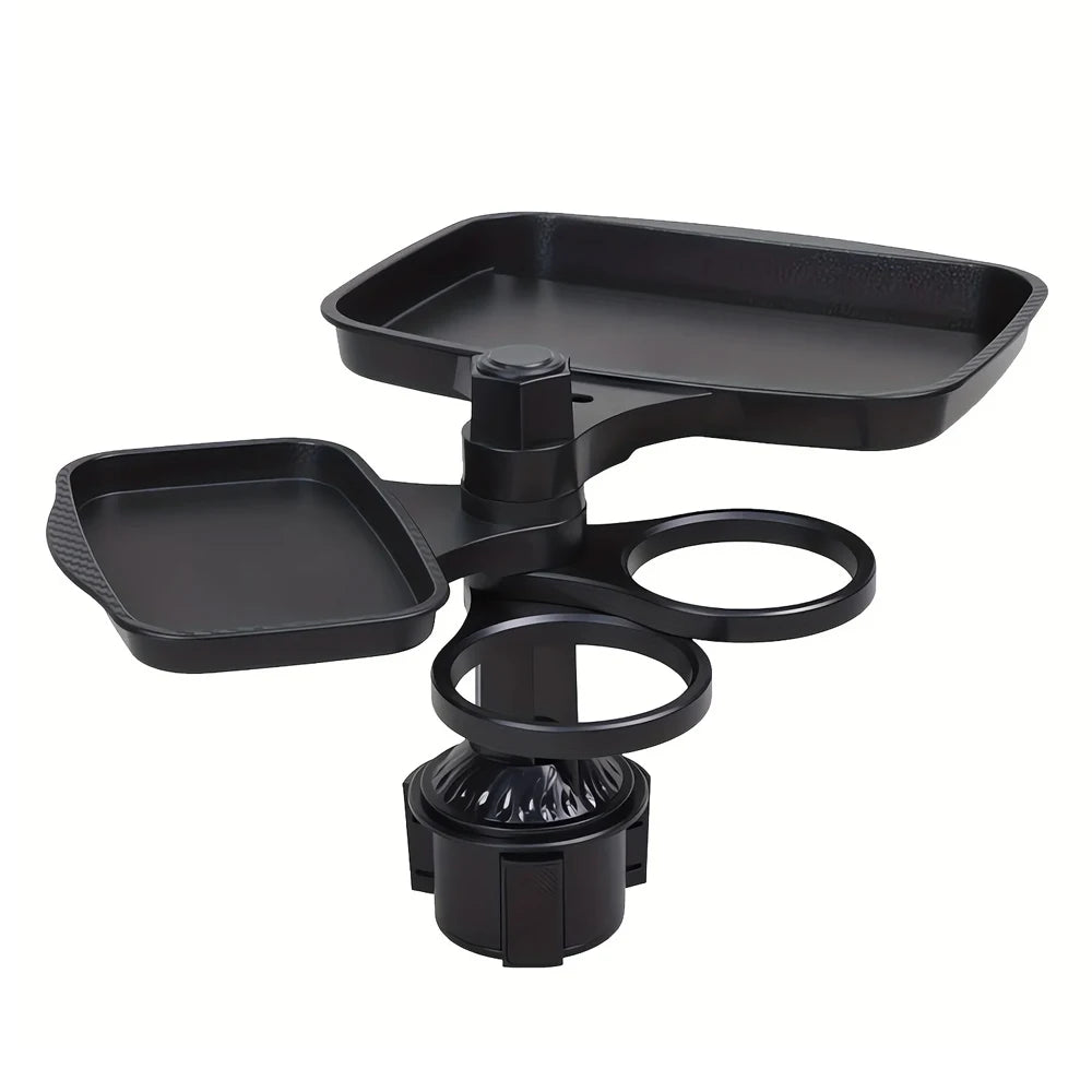 For Universal New 3 in 1 Detachable Car Cup Holder Tray Expandable Food Table 360 Rotating Design Sturdy Base Long Road Trips