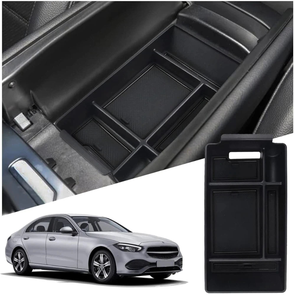 For Mercedes-Benz C-Class W206 2022-2025 Center Console Tray Armrest Divider Durable ABS Functional Storage Box Car Interior