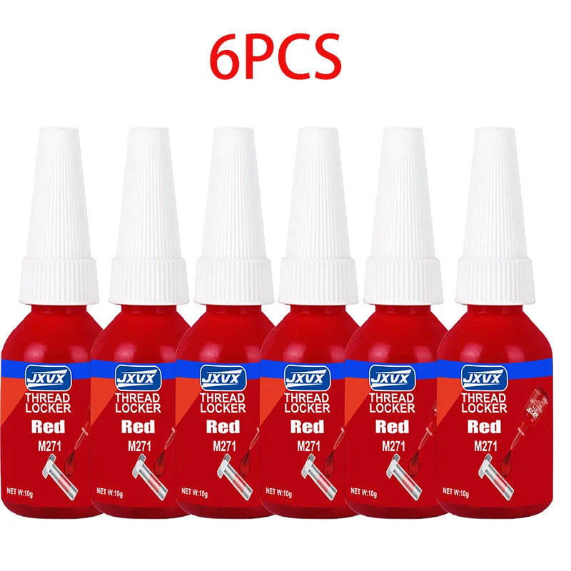 10ml High Strength Red Anaerobic Adhesive, High Strength Screw Locking Agent, Oil Resistant Fast Curing Adhesive for Fixing Metal Nuts and Bolts
