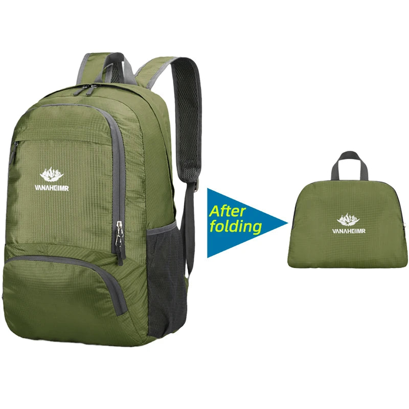 23L Packable Backpack Foldable Ultra Light Outdoor Duffle Bag Big Folding Knapsack Hiking Travel Rucksack Mountaineering Daypack