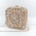 Women Clutch Bag Small Square Box, Full Cover Rhinestone Crystal Evening Bag, Handmade Bridal Party Wedding Prom Dinner Purse
