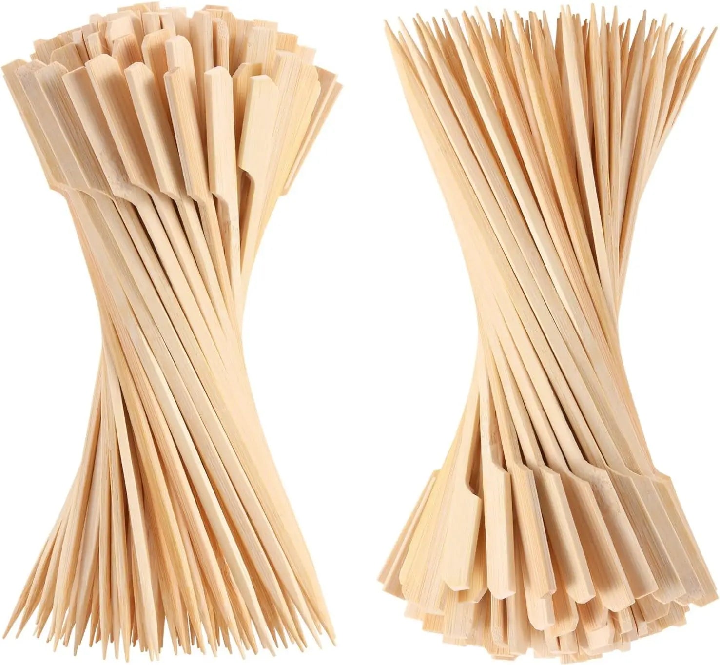 50/100pcs Bamboo Skewers Cocktail Picks for Appetizers Wooden 4.7 IN Sandwich Hamburger Skewers Disposable Fruits BBQ Food Forks