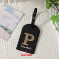 Personalized Simple A-Z Initial Custom Name Luggage Tag, Durable Creative Travel ID Card Holder, Ideal Travel Gift