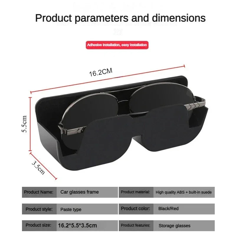 Adhesive Car Glasses Case and Sunglasses Holder Non-destructive Installation of Car Dashboard Storage Card Car Accessories
