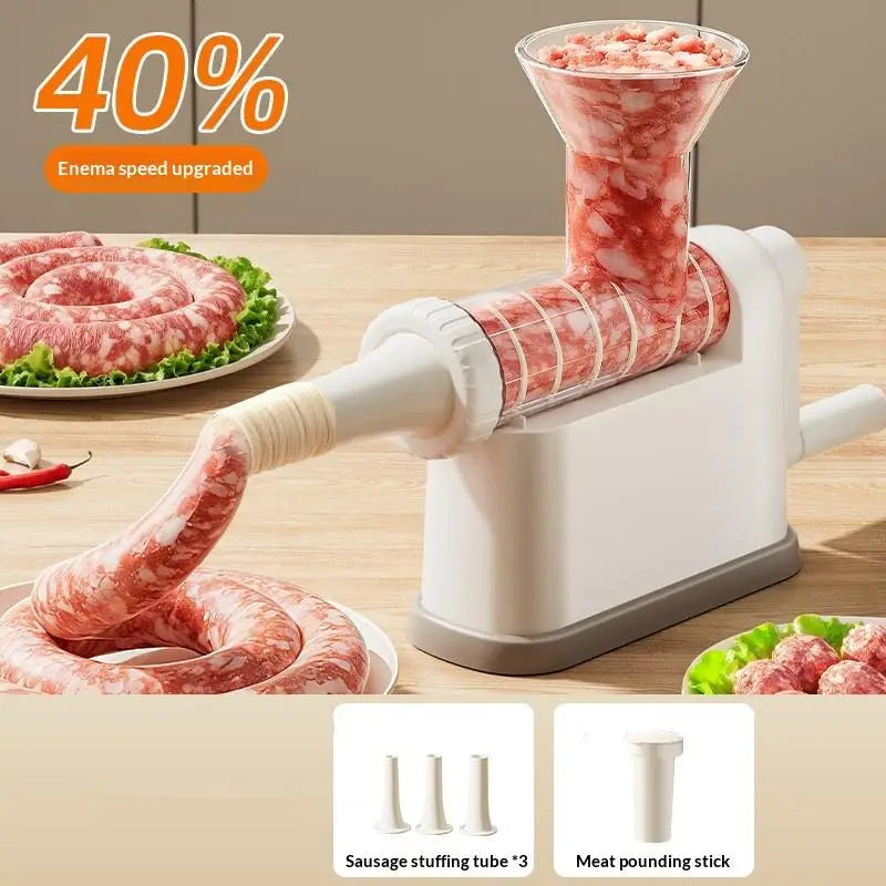 ★★★Manual Meat Grinder & Sausage Stuffer - Multifunctional Hand Crank Mincer for Homemade Sausages & Meatballs
