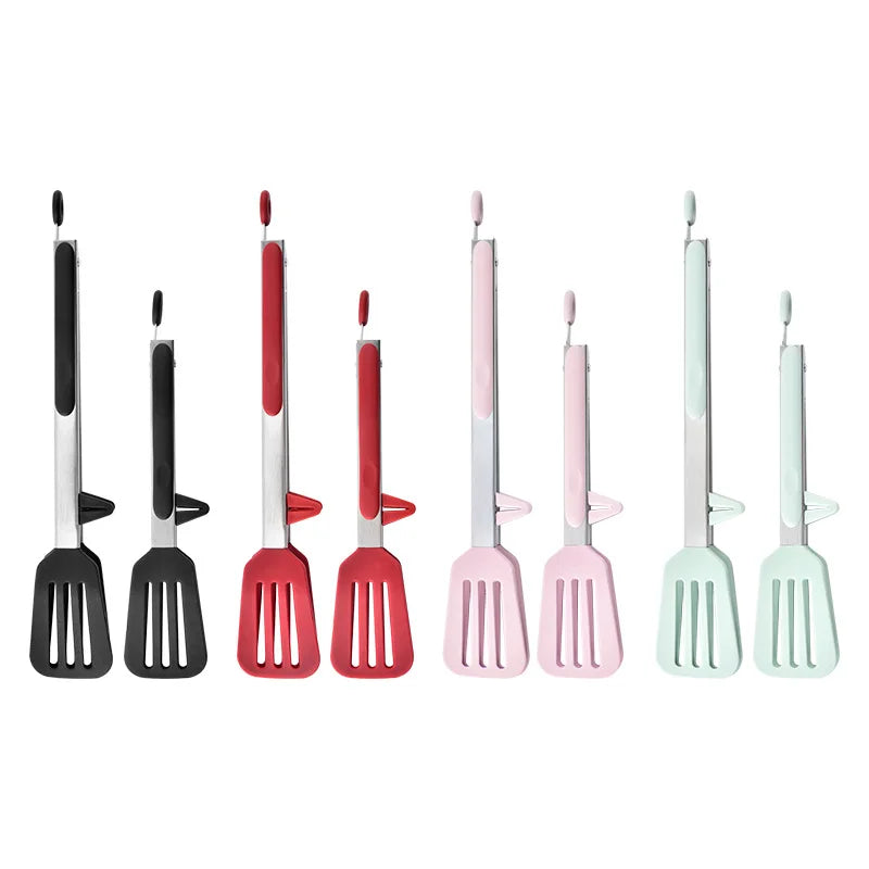 9" & 12" Silicone Food Tongs Set, Heat Resistant BBQ Clips for Steak Bread, Wholesale Available