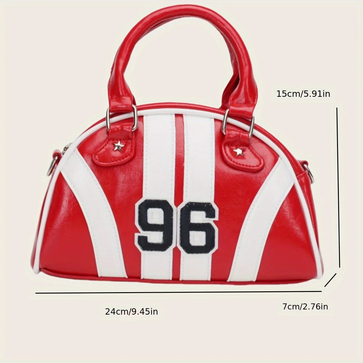 Sports style women's shoulder messenger bag contrast color campus style design sports bag bowling bag handbag