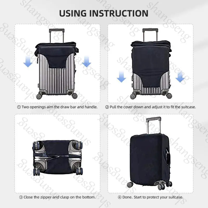 Solid color printing DIY Travel Luggage Cover Elastic Suitcase Trolley Protector dust cover Suitcase Case For 18-32" Luggage