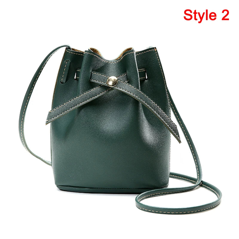 Hand Bag Ladies Women's Crossbody Bags Large Capacity PU Leather Bucket Bag Portable Cross Body Bucket Bag Single Shoulder Bag