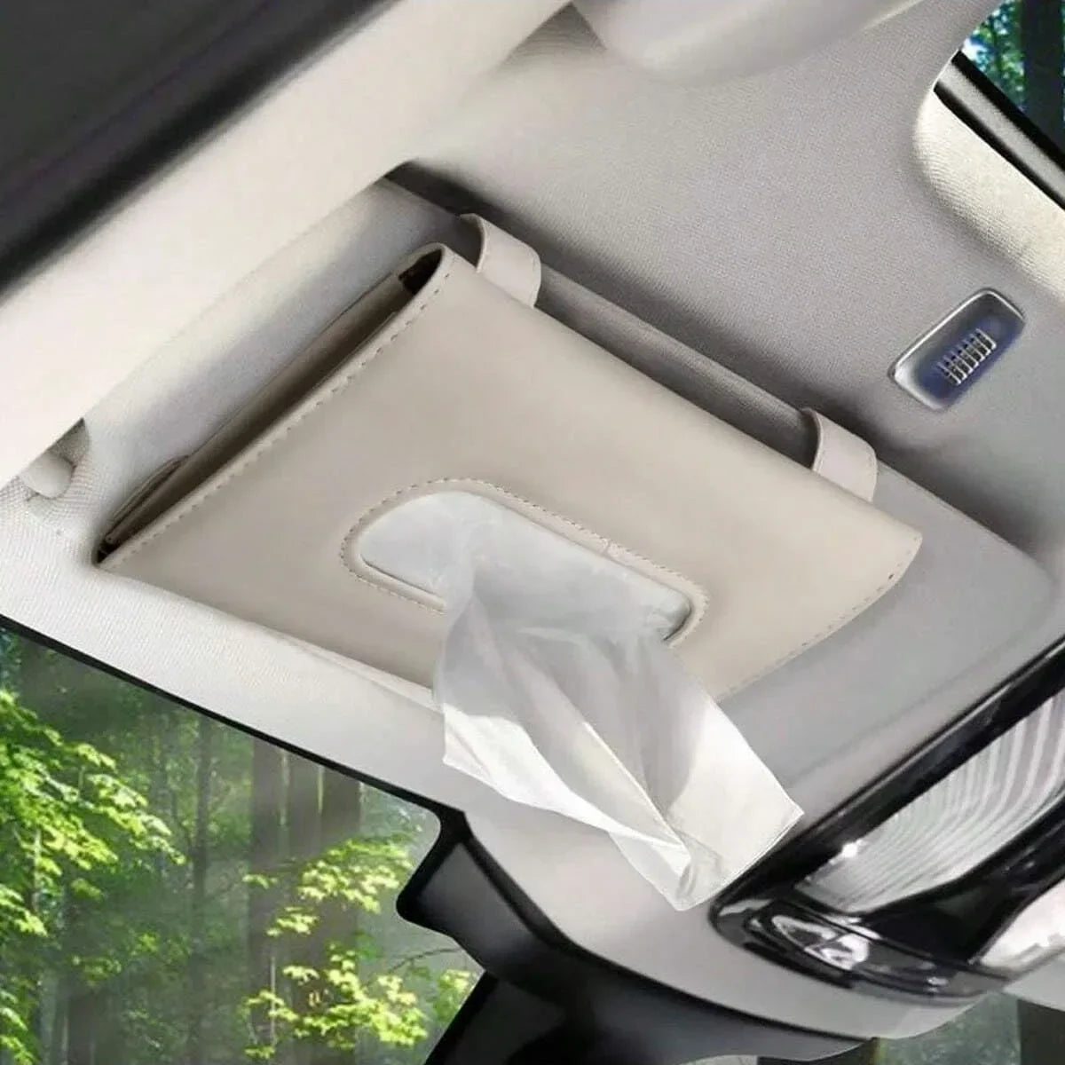 Sun Visor Hanging Tissue Box Holder Leather Auto Car Truck Vehicle Interior Storage Decoration Practical Car Accessories