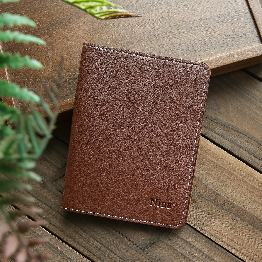 1PCS Custom Name Passport Holder Personalized Leather Passport Cove Customized Travel Accessories Handmade Gifts For Friends