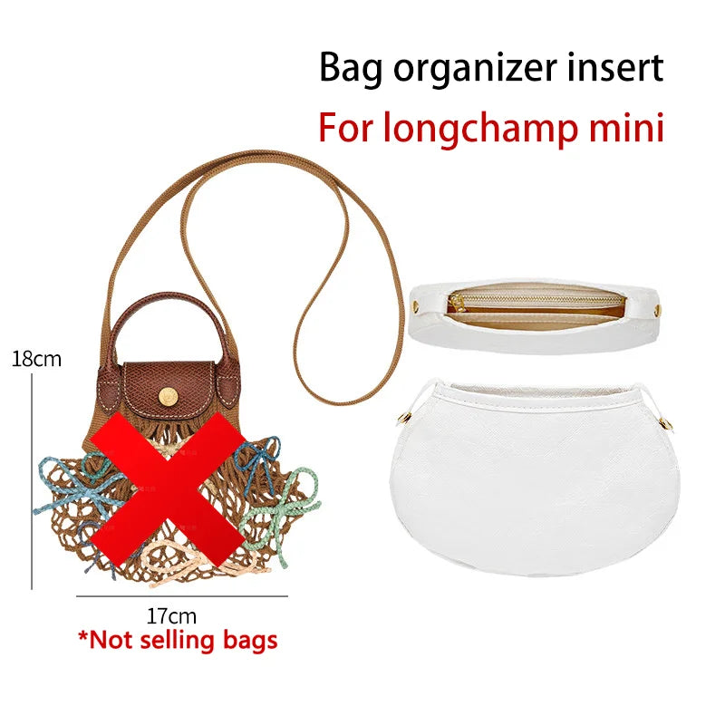 Bag Organizer Insert For Longchamp Bow Net Bag Waterproof Durable Fashion Bag Support Storage Inner Modification Bag Accessorie