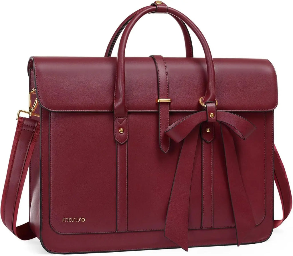 MOSISO Women's Tote Bag for MacBook 13 14 15 16 17.3 inch Notebook PU Leather Laptop Shoulder Bag Backpack Handbag Dual-purpose