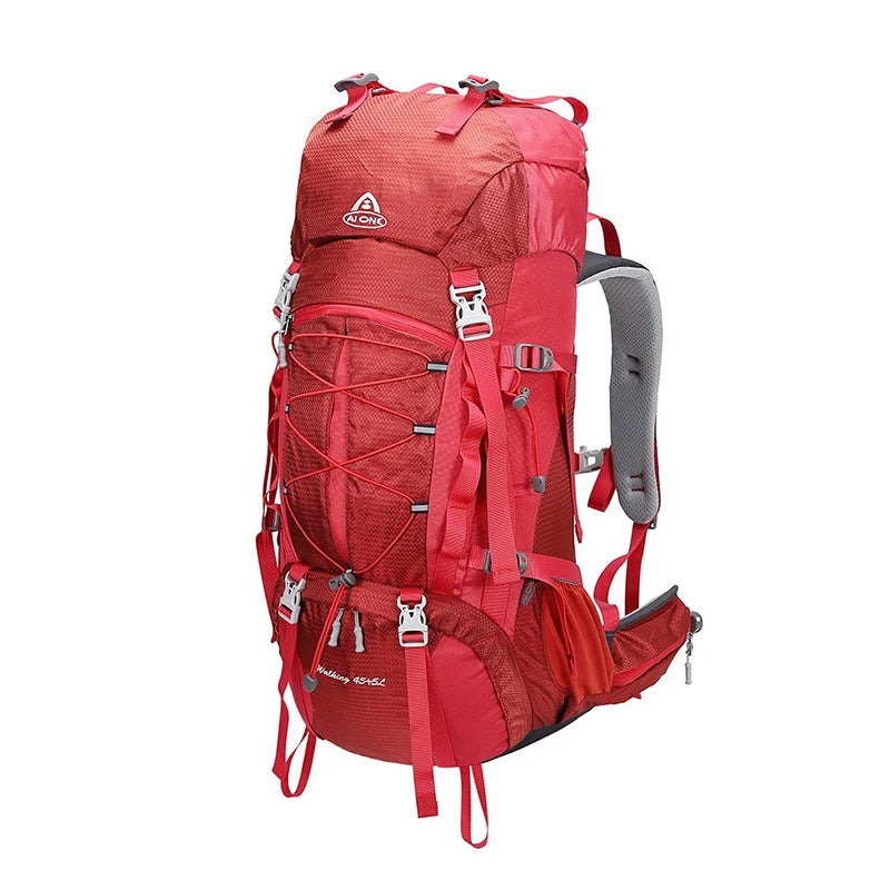 45+5L Suspension Outdoor Hiking Backpack Camping Breathable Backpack Multi-Functional Climbing Sports Backpack