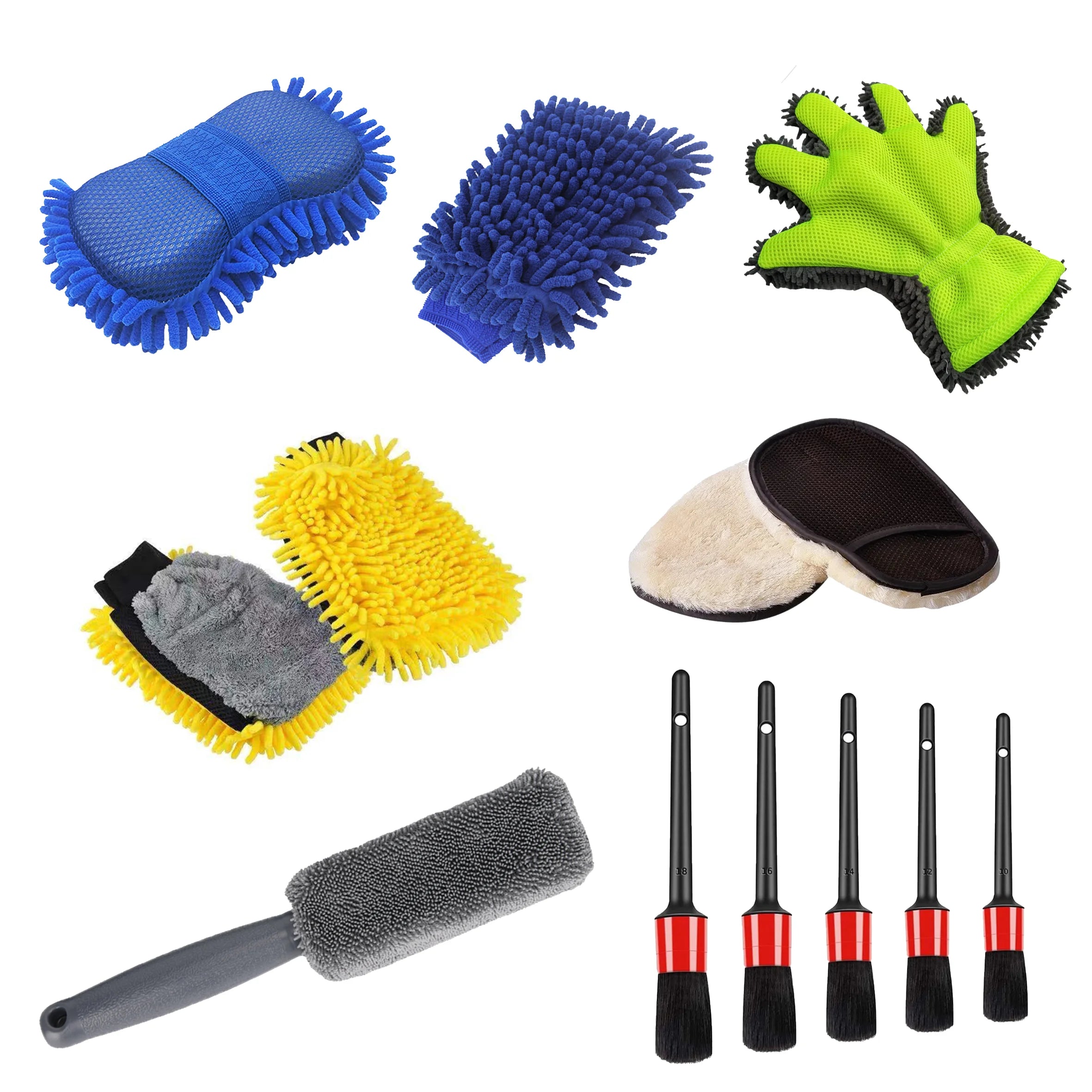 Microfiber Car Wash Gloves Car Sponge Extra Soft Car Wash Cloth Gloves Scratch Free Microfiber Double Sided Car Cleaning Tool