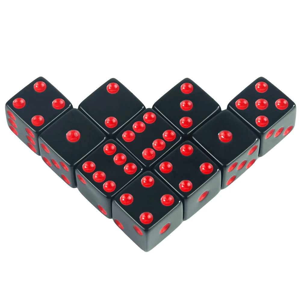 6 Sided Square Corner Dice 16mm D6 with Standard Dots Game Dice for Board Games, Casino Games & Tabletop RPG or Teaching Math