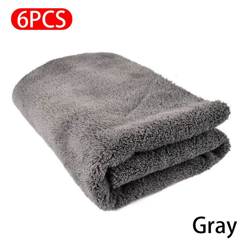 SEAMETAL 1/2/6pcs Car Wash Microfiber Towel Car Cleaning Drying Cloth Soft Edgeless Car Detailing Washing Towel 40X40CM 350GSM