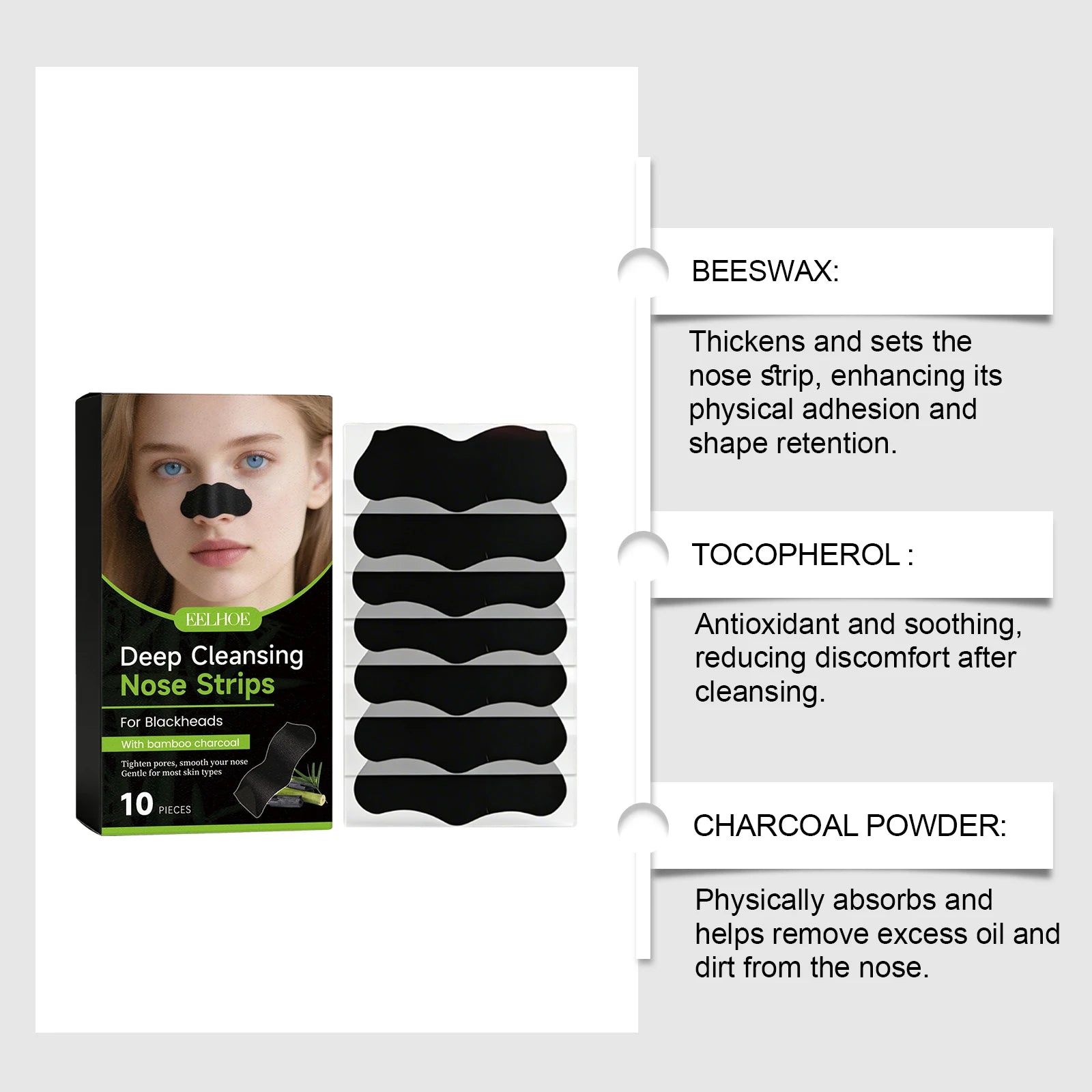 Blackhead Remover Nose Strips Unisex Deep Cleansing Pores Helps Clear Blackheads Minimizes Pores Nasal Mask Patch Skin Care