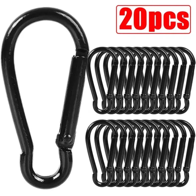50/10Pcs Mini Carabiner Keychain Alluminum Alloy D Type Buckle Spring Snap Clip Hooks Keychain Carabiner for Keys Camping Tool