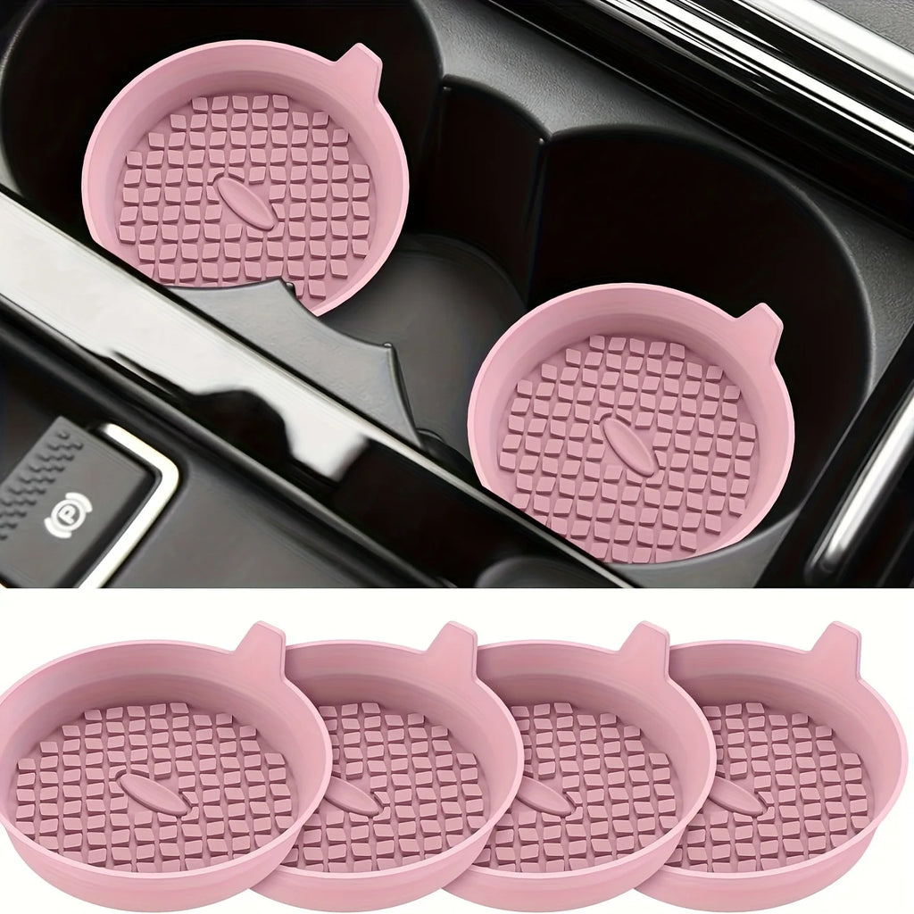 2PCS Silicone circular coaster, silicone anti slip and waterproof car coaster, car anti slip silicone coaster