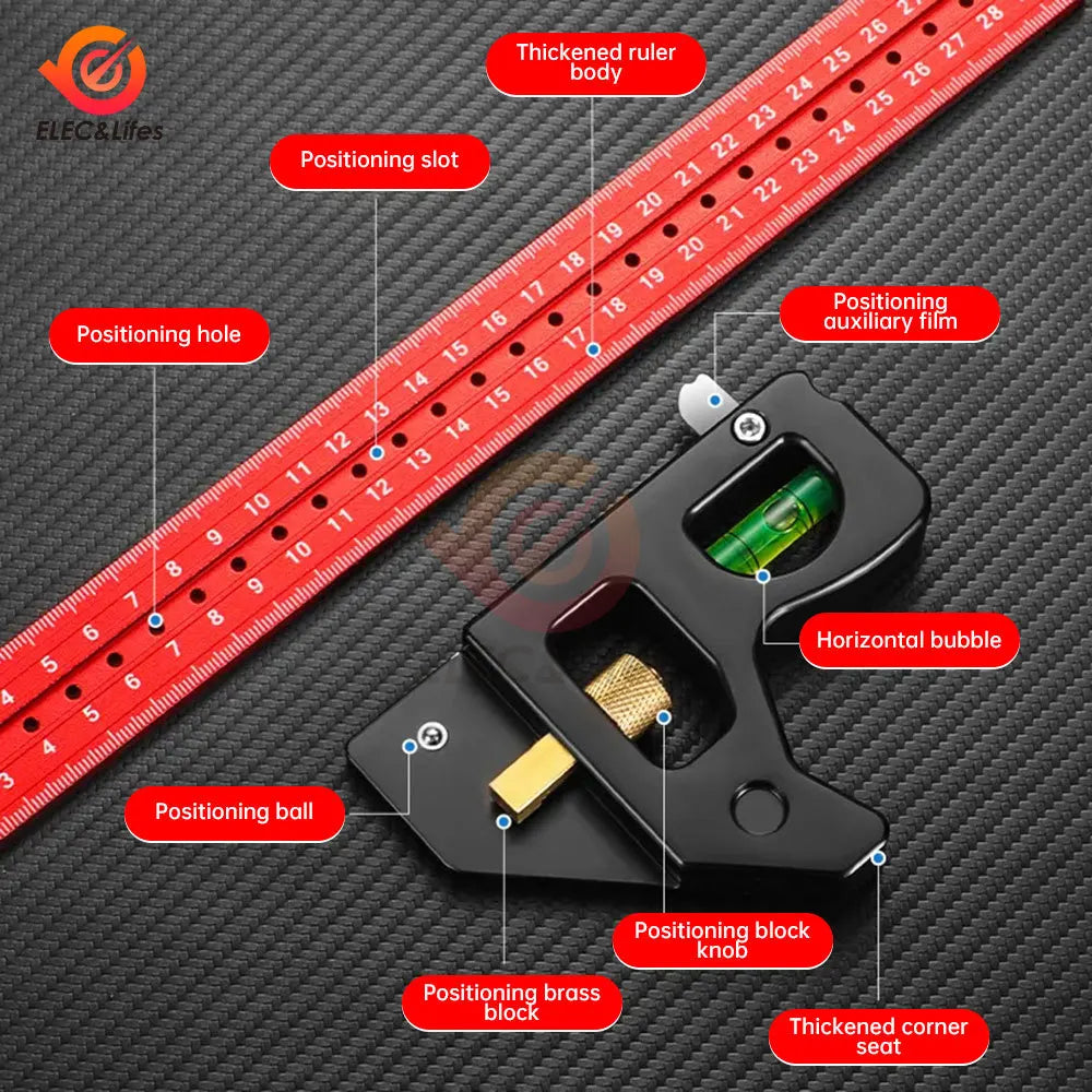 30/40cm Square Right Angle Ruler Woodwork Protractor Engineers Carpenter Straightedge Multi Combination Measuring Tools