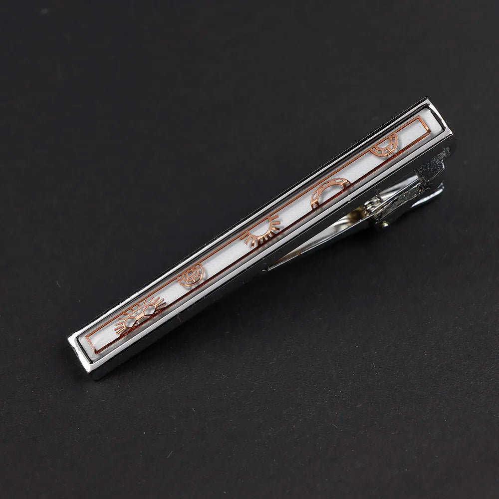 New High Quanlity Classic Golden Sliver 6cm Designer Metal Tie Clips Set Necktie Pin For Men Business Banquet Accessories Gift