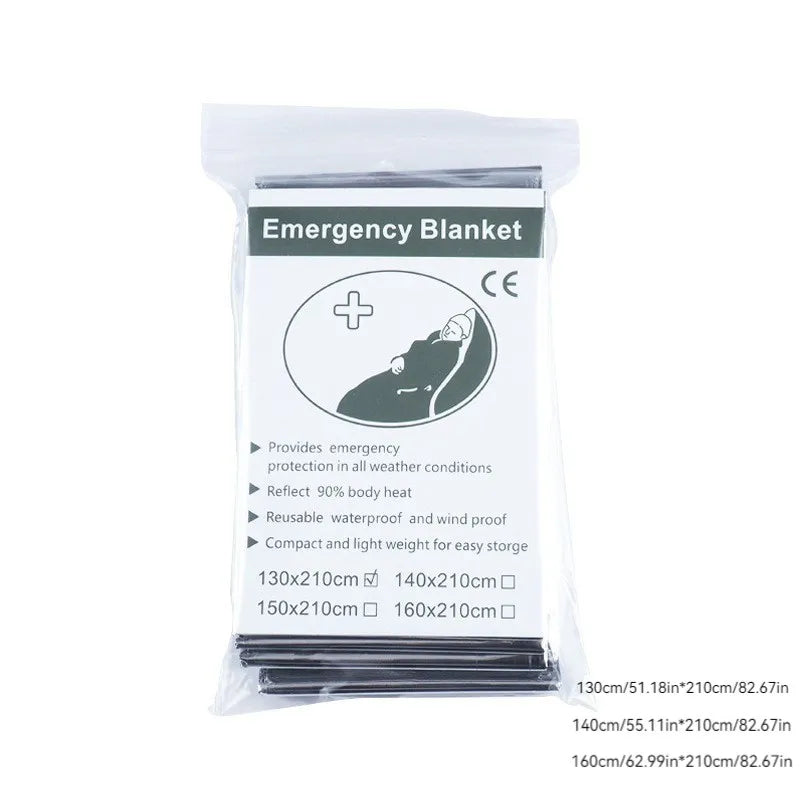 Outdoor emergency blanket portable insulation cold-proof aluminum foil reflective survival mountaineering field first aid