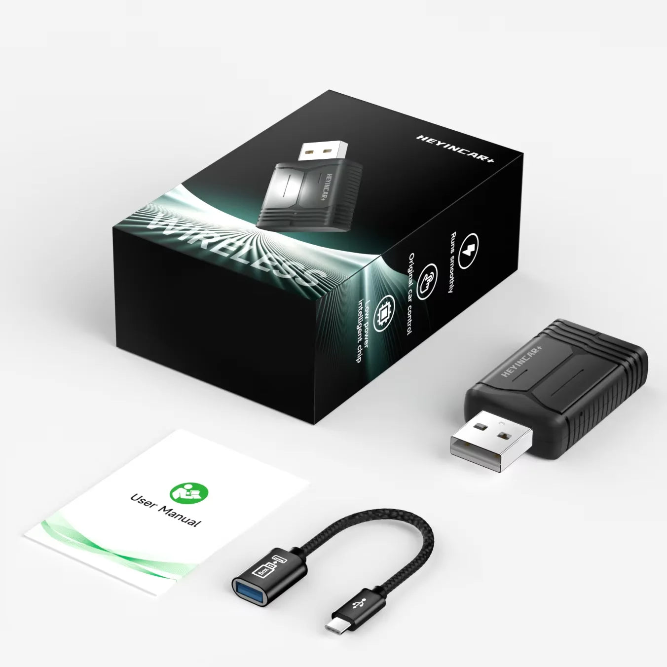 HEYINCAR Wireless CarPlay Dongle Wireless Android Auto Adapter AI Smart Box Car Intelligent Systems For Car With Wired CarPlay