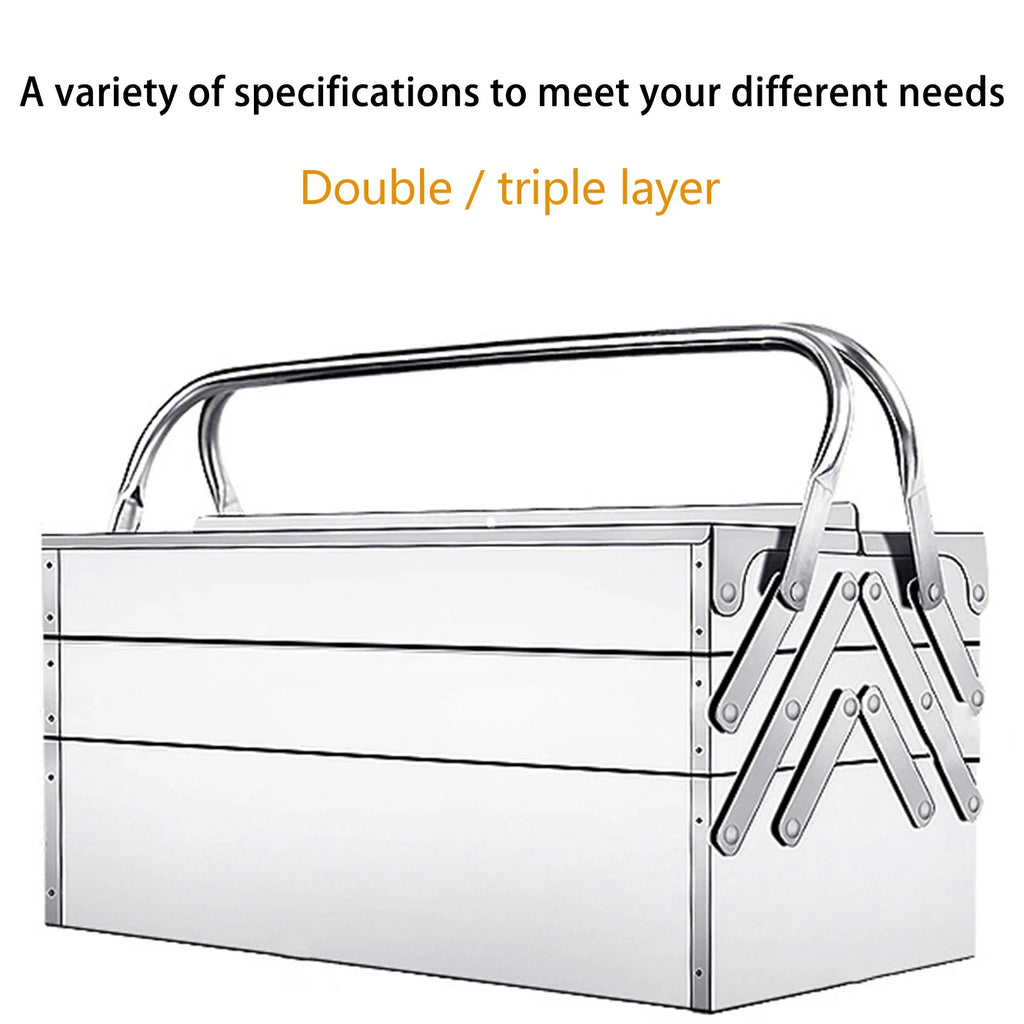 Cantilever Tool Box Organizer Portable Retractable Martensiti Stainless Steel Safe Metal Cantilever Tool Box for Workshops