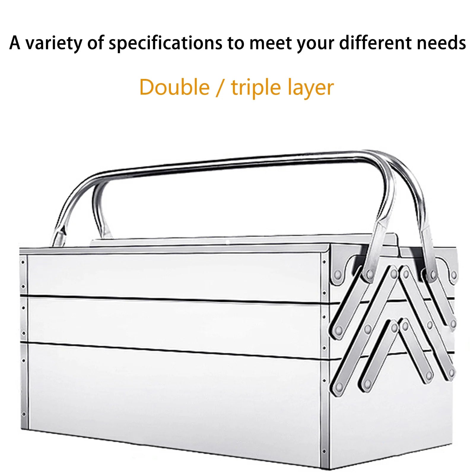 Cantilever Tool Box Organizer Portable Retractable Martensiti Stainless Steel Safe Metal Cantilever Tool Box for Workshops