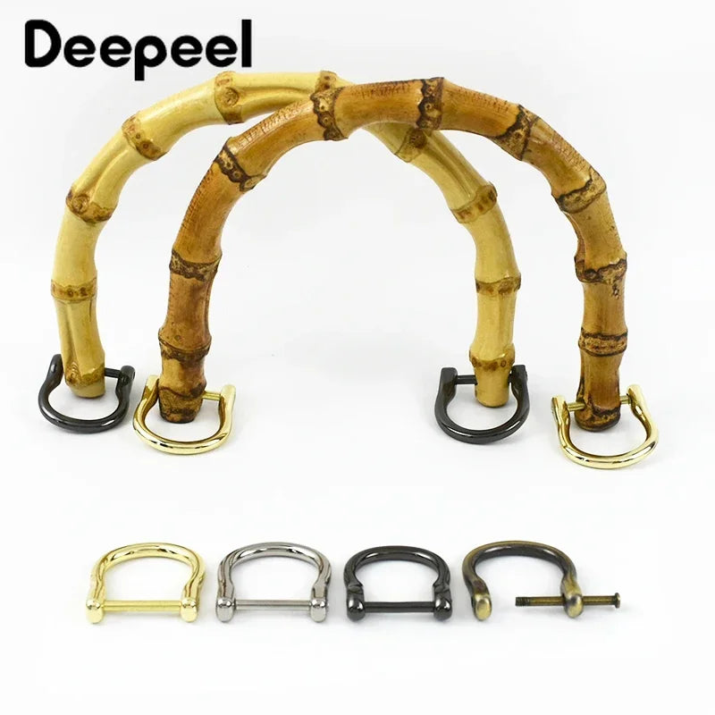 2/4Pcs Deepeel 12cm Natural Bamboo Bag Handles for Women Handbag Handle Purse Frame DIY Handmade Making Bags Replace Accessories