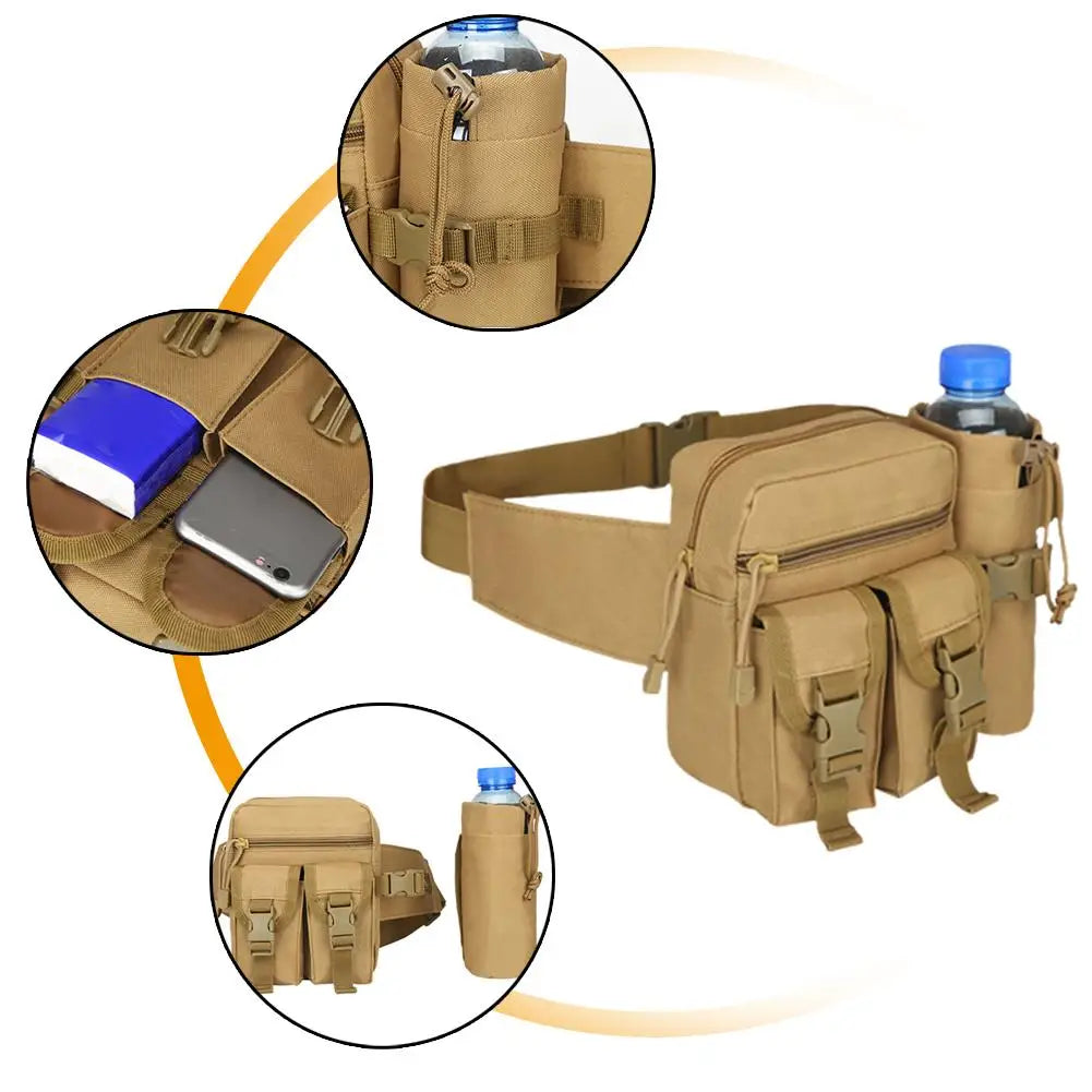 New Tactical Waist Bag Waterproof Nylon Men Fanny Pack Hiking Outdoor Camping Shoulder Bum Belt Sport Chest Bags 2025