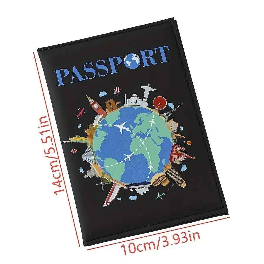 Custom Passport Holder, Premium Synthetic Passport Wallet - Compact And Foldable, Travel Wallet Featuring a World Map Design
