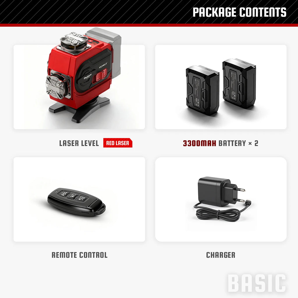 16 Line Laser Level Red/Green Dual Option Touch Control - Super Bright Auto Leveling 360° Rotating Window Anti-Blind Spot Tool