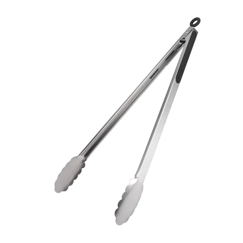 7-16Inch 430 SS BBQ Grilling Clip Tongs Kitchen Cooking Meat Salad Bread Spaghetti For Baking Camping Tools Barbecue Accessories