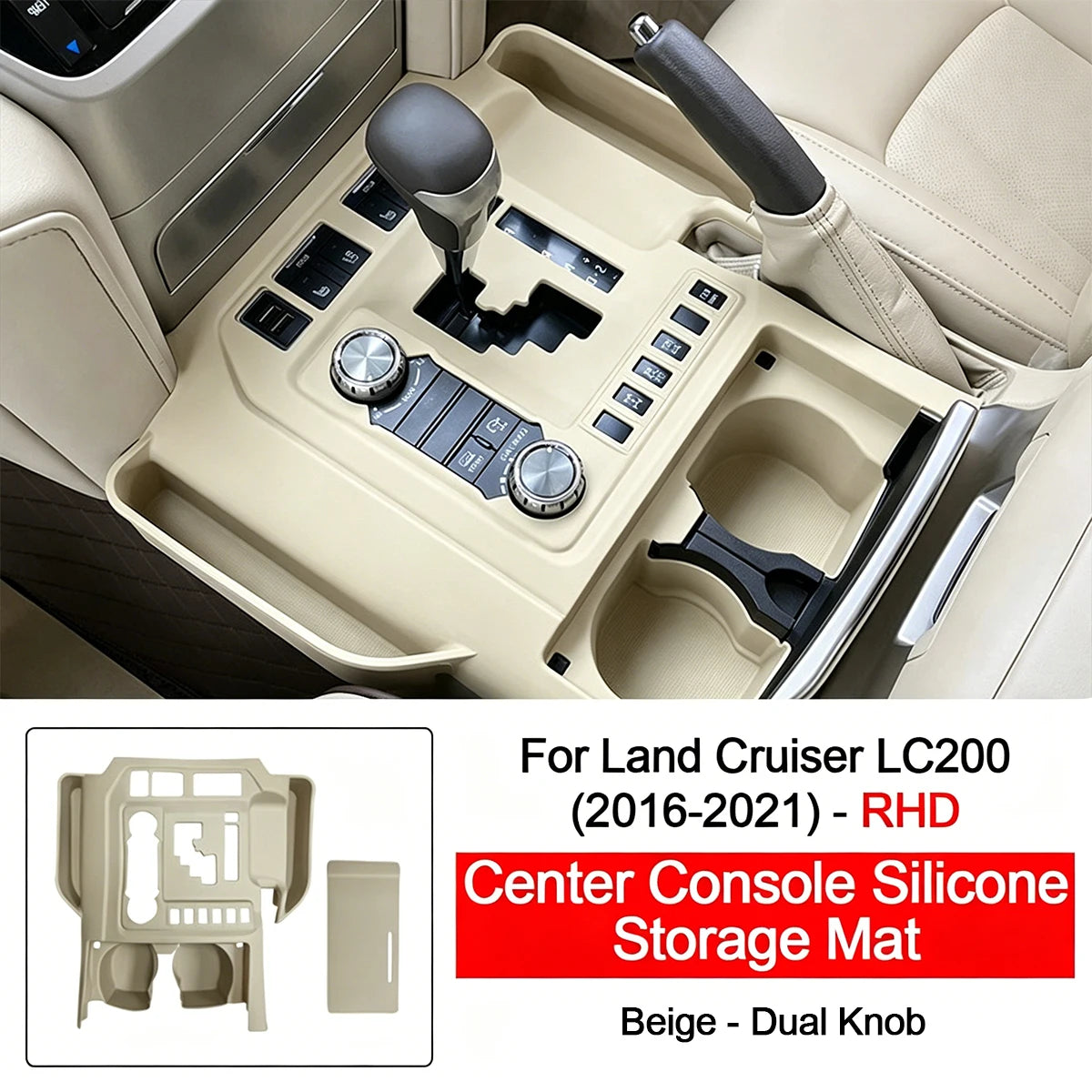 For 2008-2021 Land Cruiser Lc200, Central Control Silicone Mat, Central Control Dust-Proof Mat, Silicone Storage Mat, Car Interior Protection Accessories