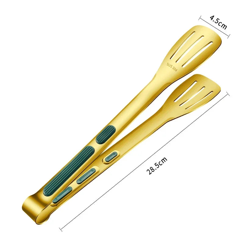 7/9/12Inch Anti-Slip Stainless Steel Kitchen Food Tongs Grill Meat Bread Serving Clip Barbecue Buffet Clamp Cooking Accessories